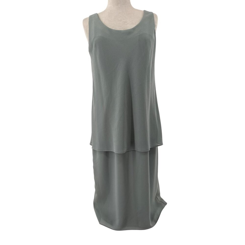 Patra‎ Womens Sleeveless Sage Green Chiffon Blouse & Skirt Set Size 8